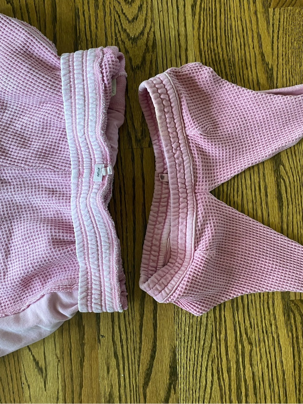 aerie Pink Waffle-Knit Bralette and Hipster Set